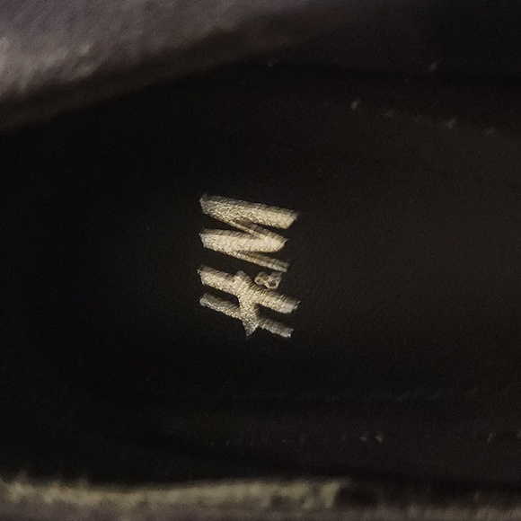 H&M block heels black suede 3 inch heel peep toe - Picture 3 of 5